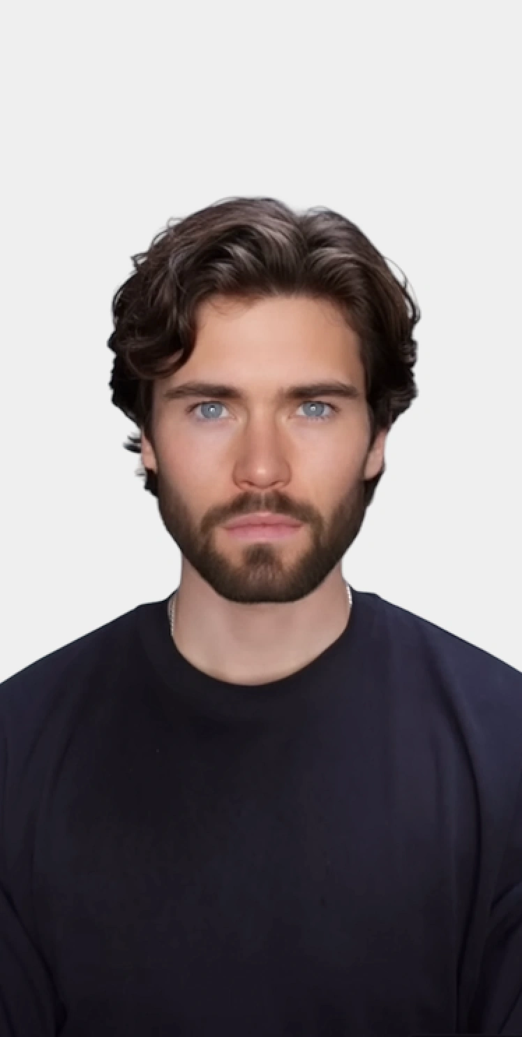 After: a styled haircut and beard